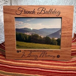 Pet Memorial French Bulldog Picture Frame - Hold 5X7 Photo - NWT